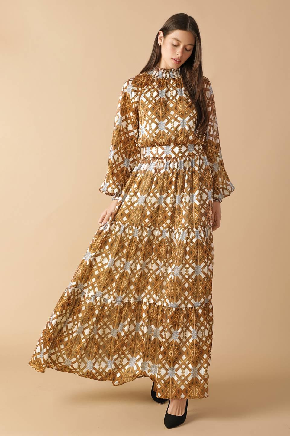 CELESTIAL CASCADE WOVEN MAXI DRESS Flying Tomato