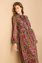 DRIFTING THOUGHTS WOVEN MIDI DRESS Flying Tomato