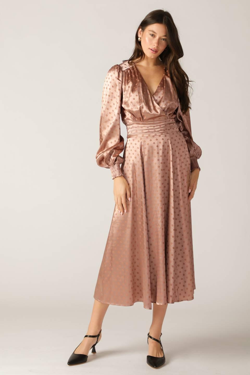 MOMENTS OF CLARITY WOVEN MIDI DRESS Flying Tomato