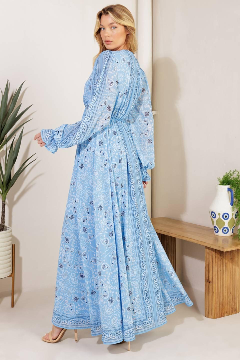 RIPPLES OF TIME WOVEN MAXI DRESS Flying Tomato
