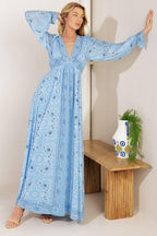 RIPPLES OF TIME WOVEN MAXI DRESS Flying Tomato