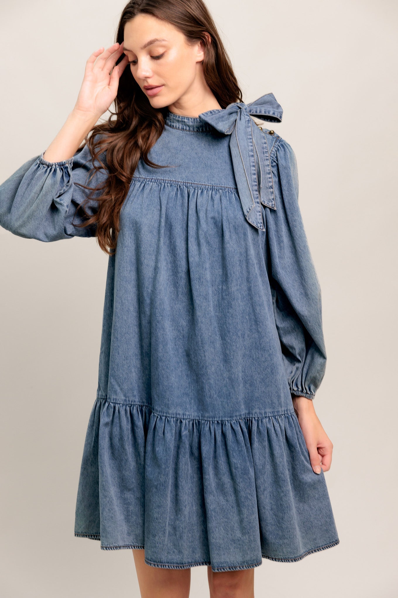 COMMON GROUND LIGHT WEIGHT DENIM MINI DRESS Flying Tomato
