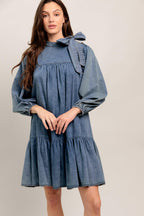 COMMON GROUND LIGHT WEIGHT DENIM MINI DRESS Flying Tomato