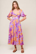 BLOOMING BRUNCH WOVEN MIDI DRESS Flying Tomato