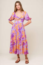 BLOOMING BRUNCH WOVEN MIDI DRESS Flying Tomato