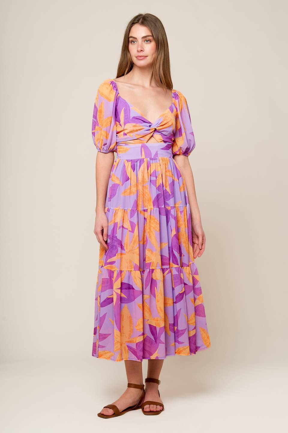BLOOMING BRUNCH WOVEN MIDI DRESS Flying Tomato
