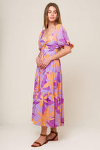BLOOMING BRUNCH WOVEN MIDI DRESS Flying Tomato