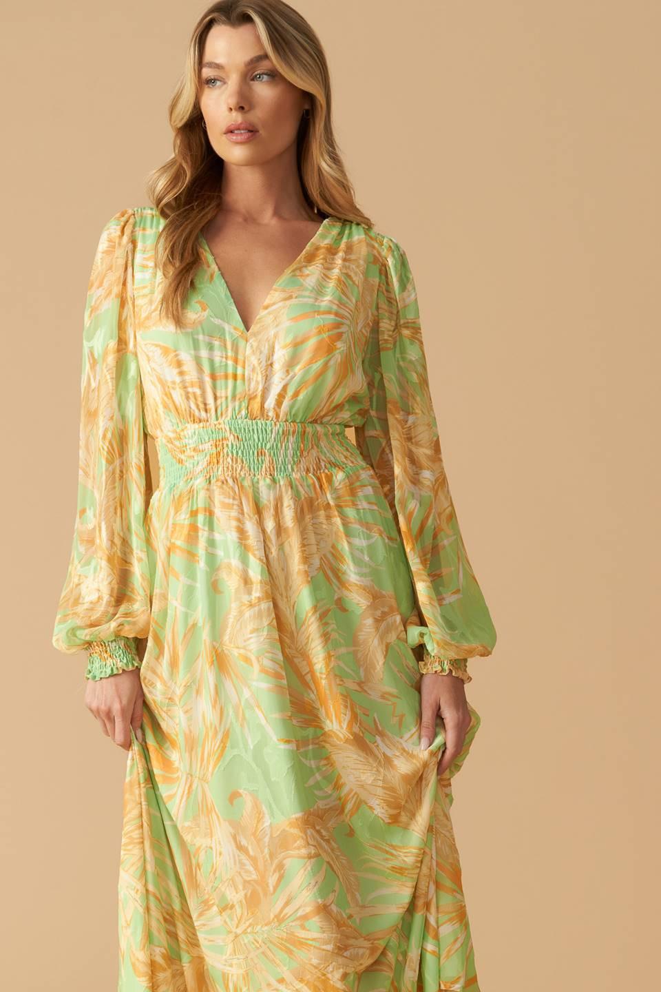 SUNSET SASHAY WOVEN MAXI DRESS Flying Tomato