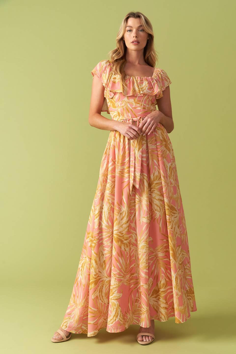 THE ART OF BALANCE WOVEN MIDI DRESS Flying Tomato