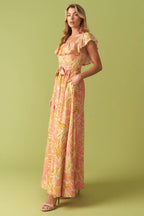 THE ART OF BALANCE WOVEN MIDI DRESS Flying Tomato