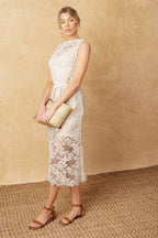 TIMELESS TREASURES LACE WOVEN MIDI DRESS Flying Tomato