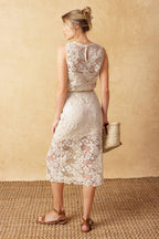 TIMELESS TREASURES LACE WOVEN MIDI DRESS Flying Tomato