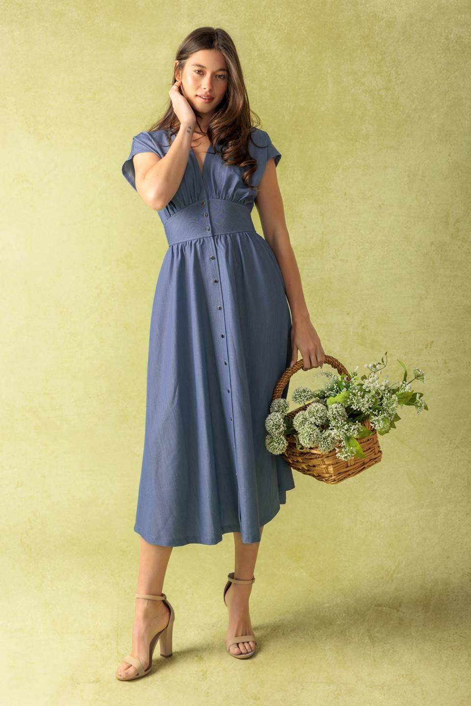 BRIGHT MORNINGS WOVEN MIDI DRESS Flying Tomato