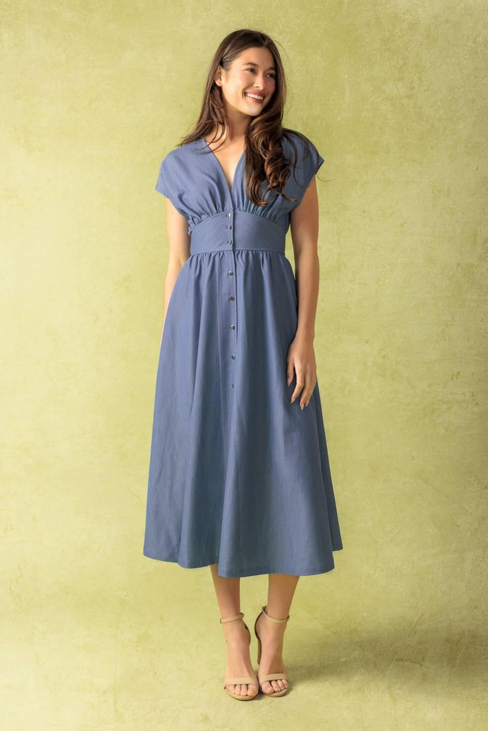BRIGHT MORNINGS WOVEN MIDI DRESS Flying Tomato
