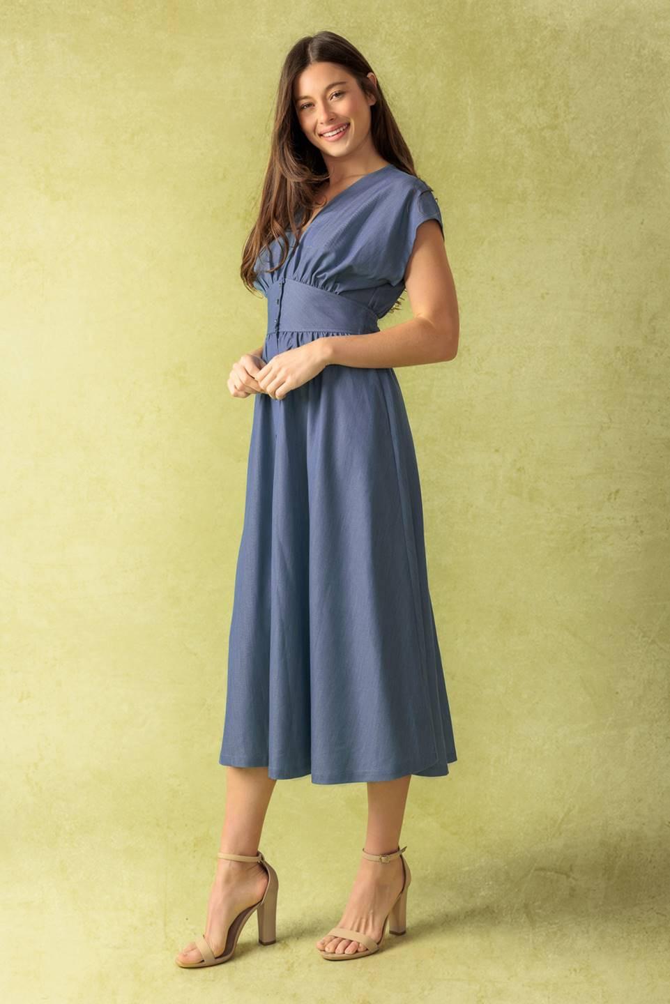 BRIGHT MORNINGS WOVEN MIDI DRESS Flying Tomato