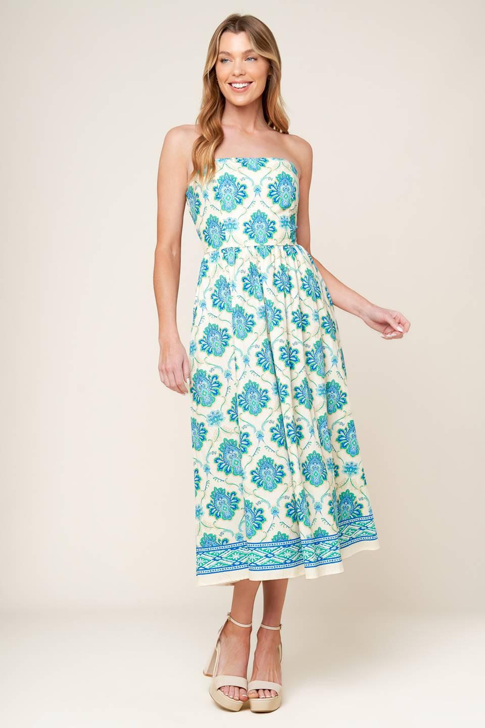 THRIVING POISE WOVEN MIDI DRESS Flying Tomato