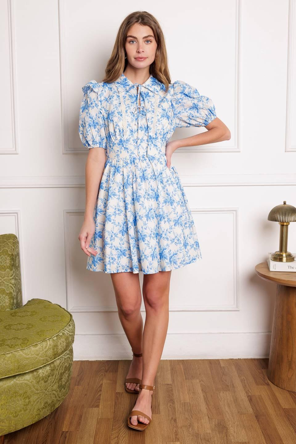 BLOOMING SHORES WOVEN MINI DRESS Flying Tomato