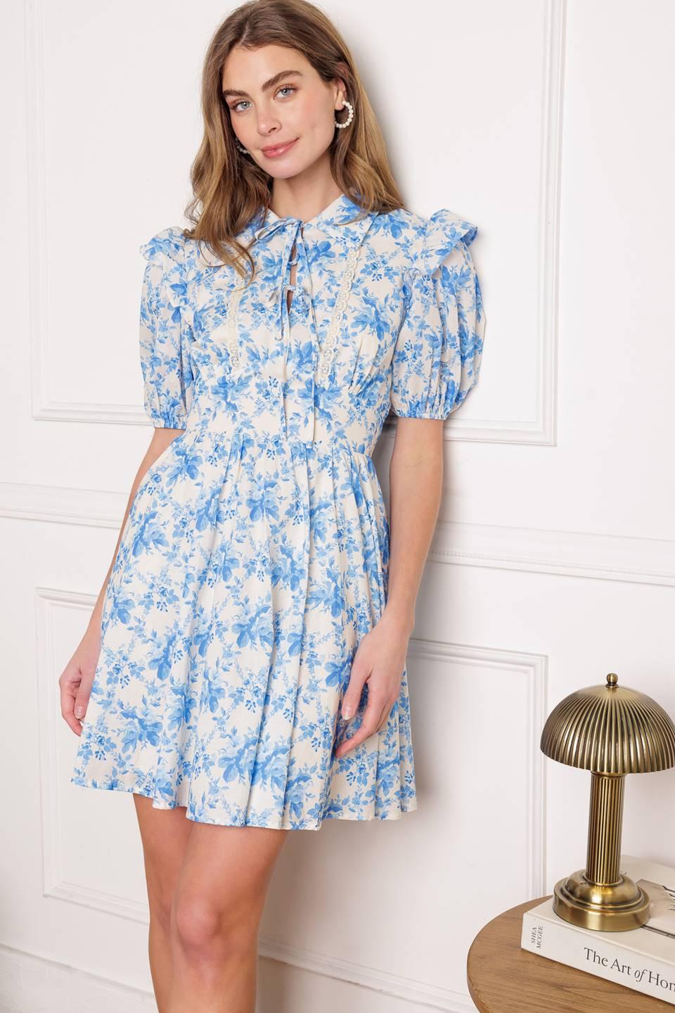 BLOOMING SHORES WOVEN MINI DRESS Flying Tomato