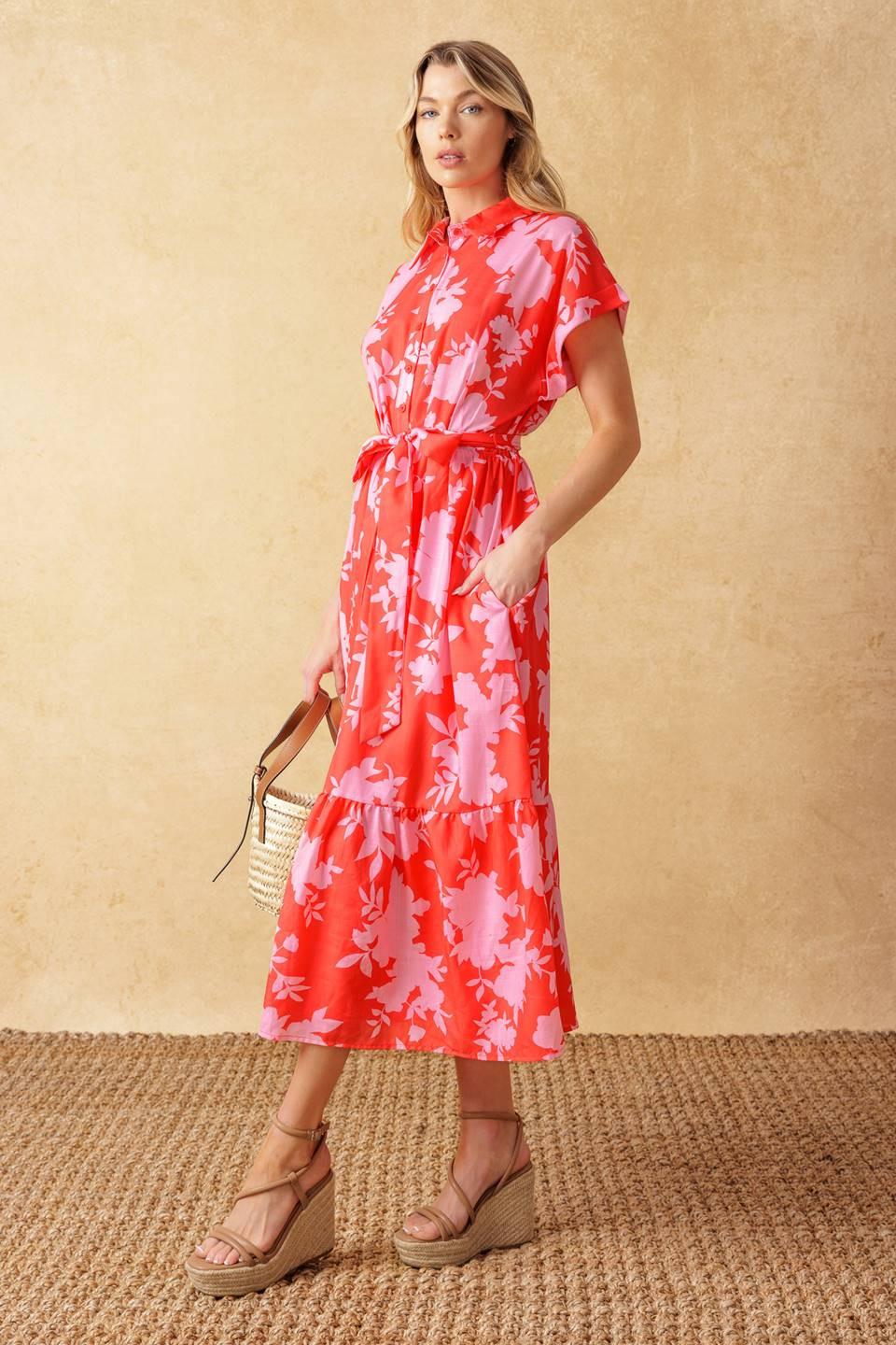 MAKE IT COUNT WOVEN MIDI DRESS Flying Tomato