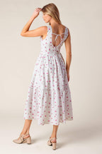 THENA GARDEN PARTY WOVEN EYELET MIDI DRESS Flying Tomato