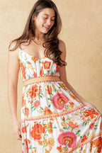 EASY ON ME IVORY RED MIDI DRESS Flying Tomato
