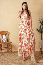 EASY ON ME IVORY RED MIDI DRESS Flying Tomato