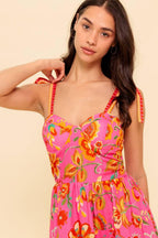 GARDEN GATHERING PINK WOVEN MIDI DRESS Flying Tomato