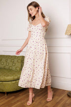 SUNSET GAZING WOVEN MIDI DRESS Flying Tomato
