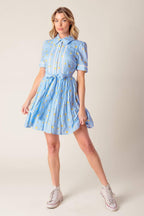 STARLIT SKIES WOVEN MINI DRESS Flying Tomato