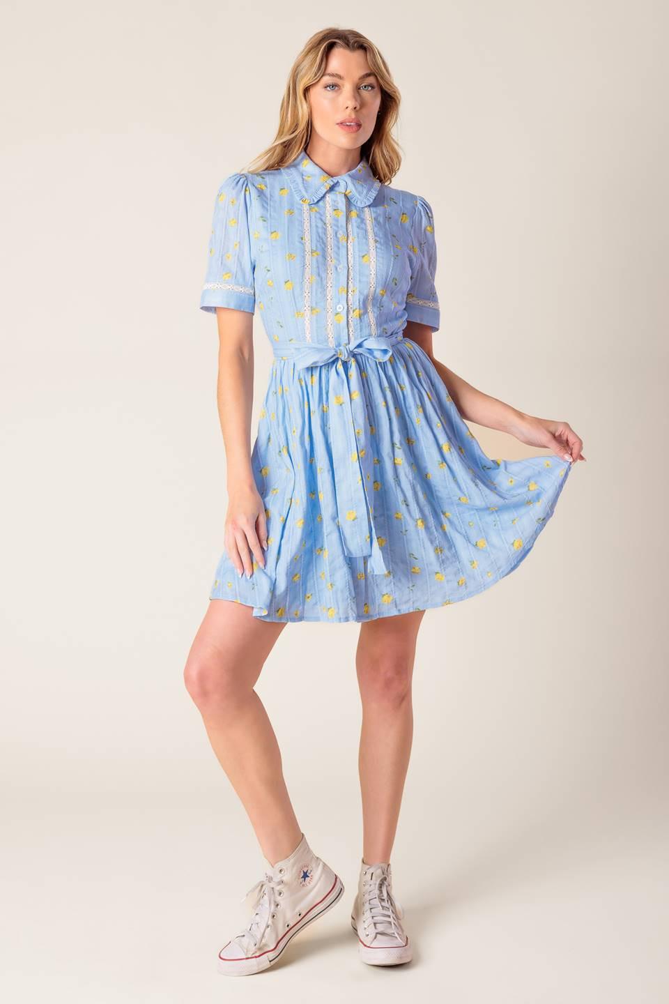 STARLIT SKIES WOVEN MINI DRESS Flying Tomato
