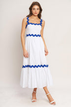 SANTORINI WAVES WOVEN MIDI DRESS Flying Tomato
