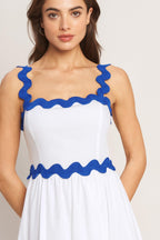 SANTORINI WAVES WOVEN MIDI DRESS Flying Tomato