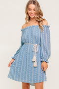 NO MORE CLOUDY SKIES WOVEN MINI DRESS Flying Tomato