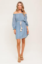 NO MORE CLOUDY SKIES WOVEN MINI DRESS Flying Tomato