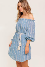 NO MORE CLOUDY SKIES WOVEN MINI DRESS Flying Tomato