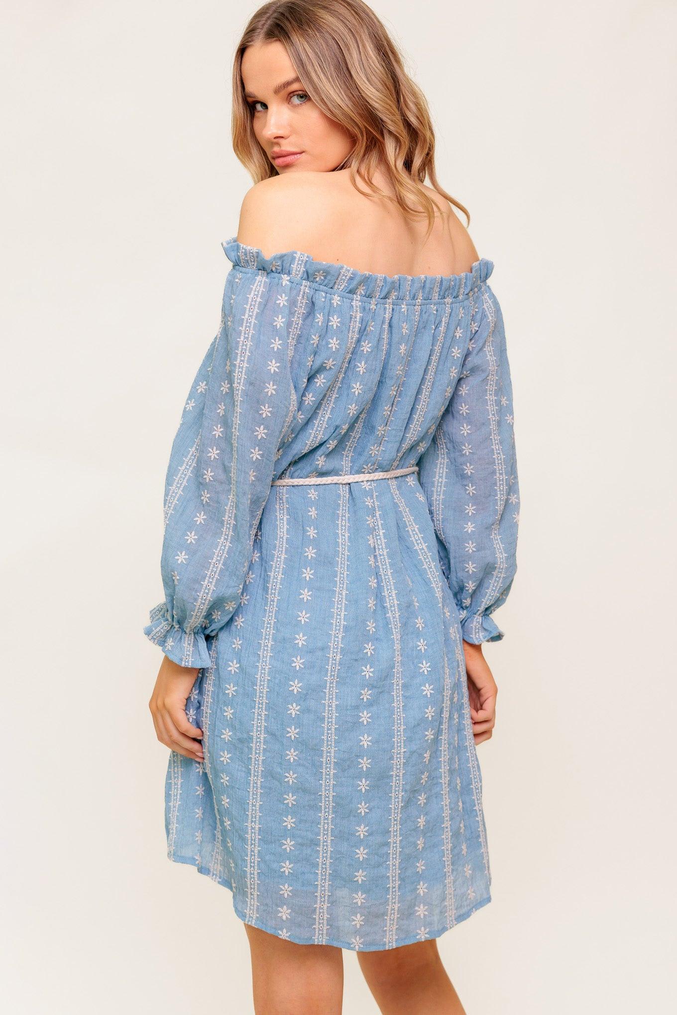 NO MORE CLOUDY SKIES WOVEN MINI DRESS Flying Tomato