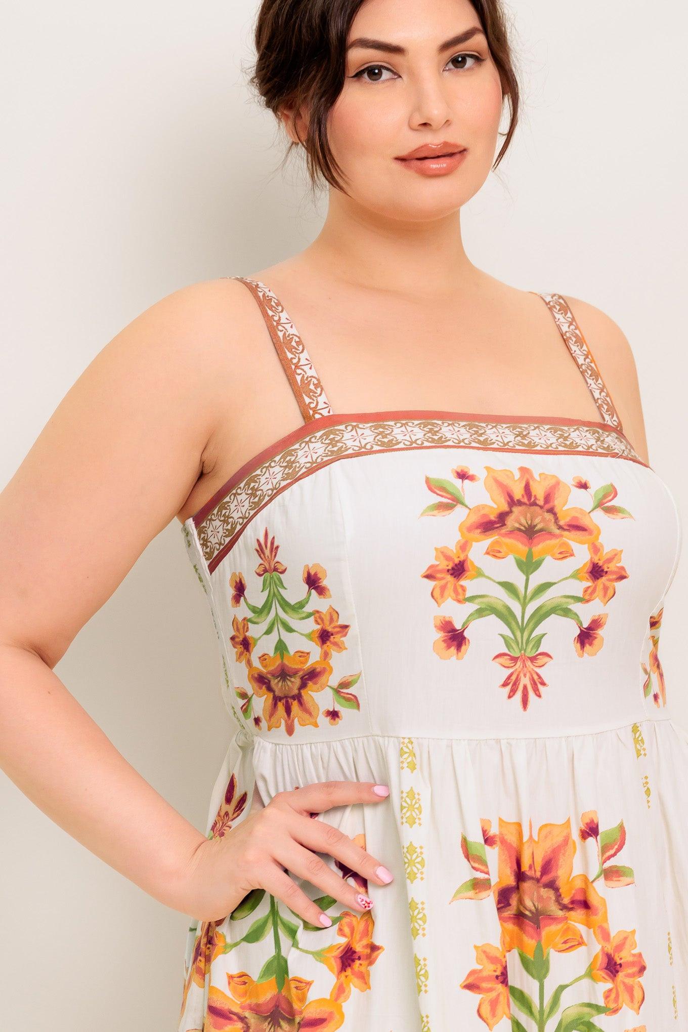 LOVELIEST MUSE IVORY WOVEN MIDI DRESS Flying Tomato