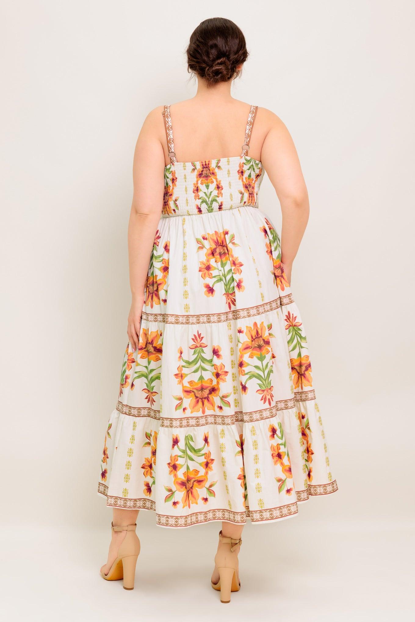 LOVELIEST MUSE IVORY WOVEN MIDI DRESS Flying Tomato