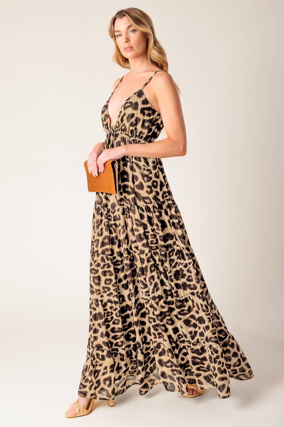 BEACH BUM LEOPARD WOVEN MAXI DRESS Flying Tomato
