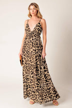 BEACH BUM LEOPARD WOVEN MAXI DRESS Flying Tomato