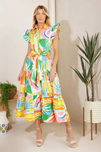 TOO MUCH TO BEAR WOVEN MIDI DRESS Flying Tomato