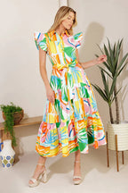 TOO MUCH TO BEAR WOVEN MIDI DRESS Flying Tomato