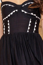 LOVELY DARLING BLACK WOVEN MIDI DRESS Flying Tomato