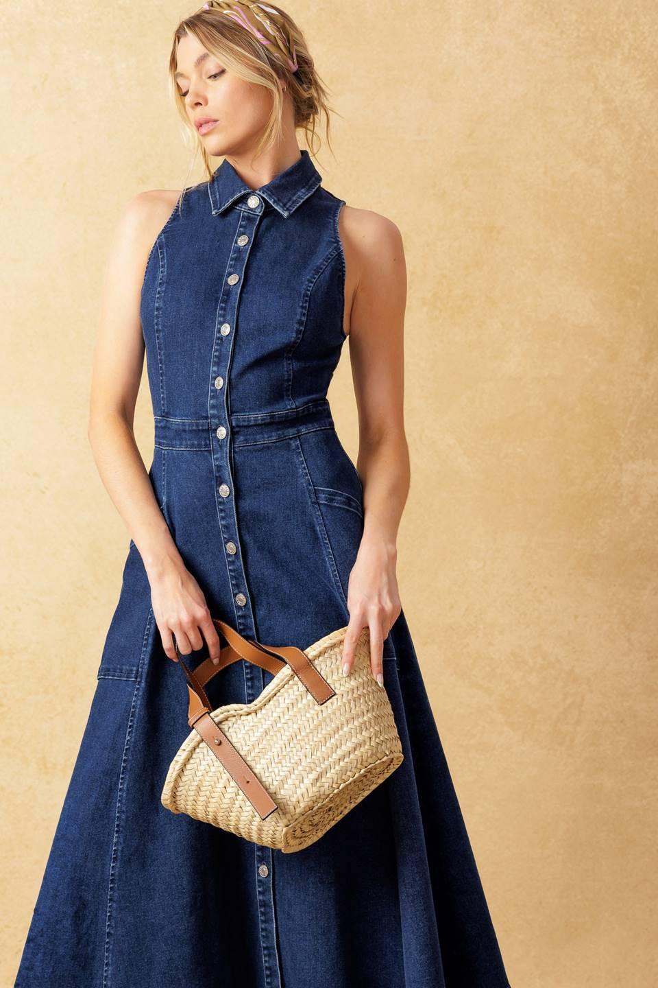 COOL GIRL DENIM MIDI DRESS Flying Tomato