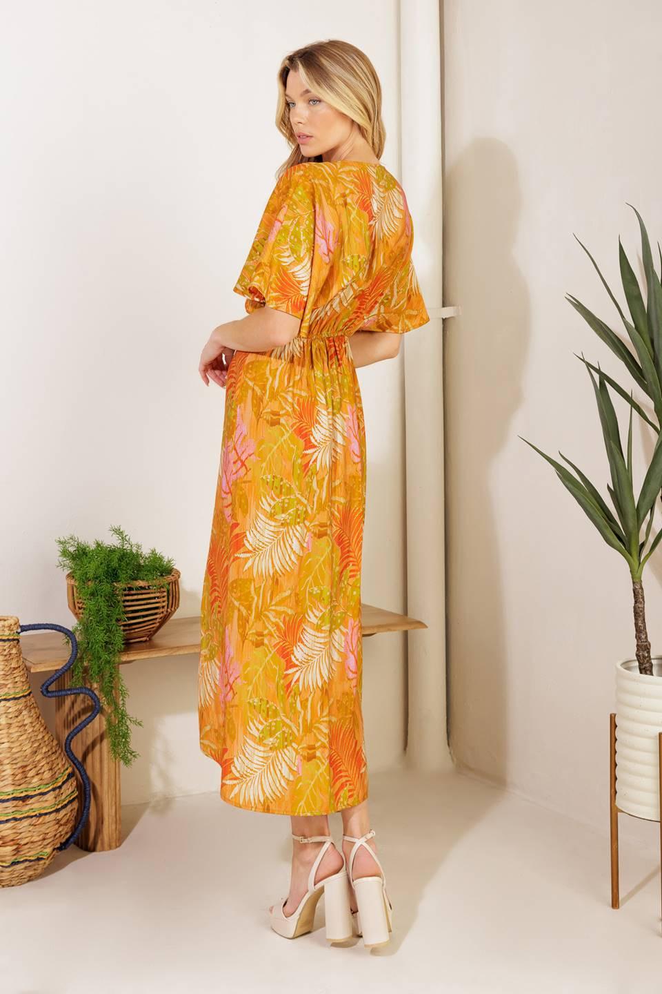 BUDDING HEARTS WOVEN MIDI DRESS Flying Tomato