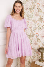 MIDNIGHT MIRAGE GOWN WOVEN EYELET MINI DRESS Flying Tomato