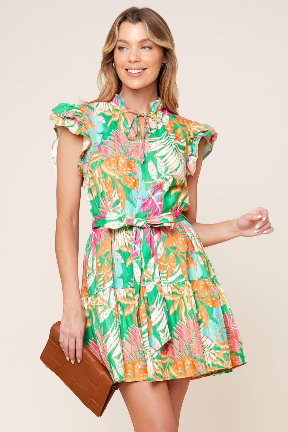 SHINE WITH ME WOVEN MINI DRESS Flying Tomato