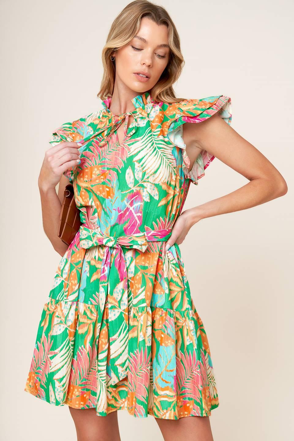 SHINE WITH ME WOVEN MINI DRESS Flying Tomato