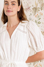 STARLIGHT SOIREE WOVEN EYELET MINI DRESS Flying Tomato