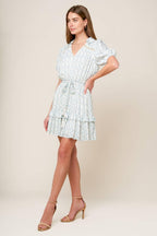 SKYWARD BLUE WOVEN MINI DRESS Flying Tomato